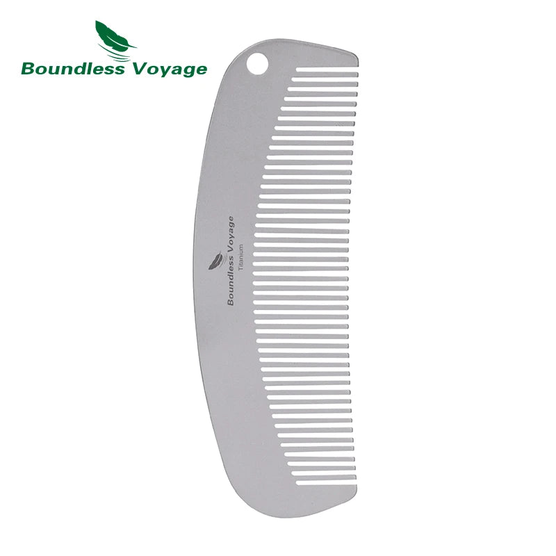 Boundless Voyage Titanium Hair Beard Comb Anti-Static Pocket Comb for Unisex, 2mm Thick, for Home Travel Ti9011B