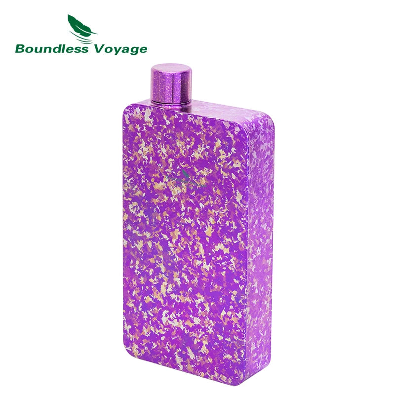 Boundless Voyage 400ml Titanium Flask Leakproof Metal Liquor Wine Bottle Ultralight for Camping & Travel Gift for Men Ti3267D