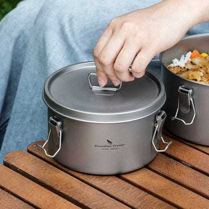 Boundless Voyage Titanium Lunch Box 900ml / 1.5L Leakproof Bento Box with Sealed & Vent Lid Portable Camping Food Container Ti2086C
