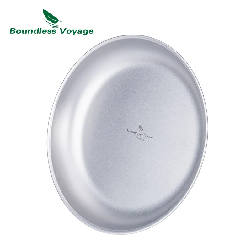 Boundless Voyage Titanium Plates Camping Shallow Side Dishes Outdoor Home Food Serving Dinnerware Portable Travel Tableware
