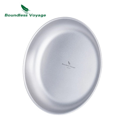 Boundless Voyage Titanium Plates Camping Shallow Side Dishes Outdoor Home Food Serving Dinnerware Portable Travel Tableware