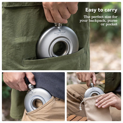 180ml Titanium Hip Flask Novelty Round Special-shaped Flask