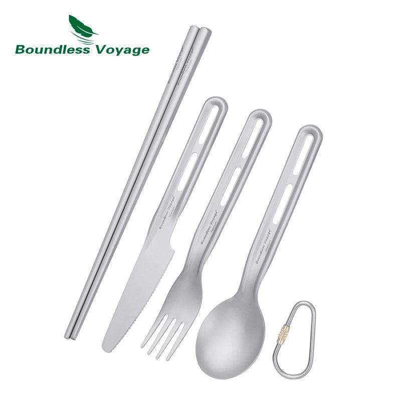 Titanium Knife Spoon Fork Chopsticks Set