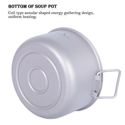Boundless Voyage Titanium Steam Pot Compact Food Steamer Pan Camping Pot Outdoor Cookware Lightweight Portable Hiking Saucepan