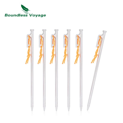 Titanium Alloy Tent Pegs Heavy Duty Nails Camping Stakes Hard Ground Pins 20cm 24cm 30cm 35cm 40cm