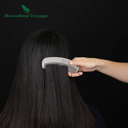 Boundless Voyage Titanium Hair Beard Comb Anti-Static Pocket Comb for Unisex, 2mm Thick, for Home Travel Ti9011B