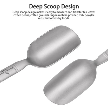 Boundless Voyage Titanium Tea Scoop Long Handle Ultralight Coffee Scoop Portable Loose Leaf Tea Spoon for Camping Home Kitchen