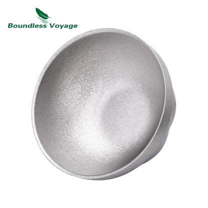 Boundless Voyage Titanium Double-Wall Bowl Set – 500ml + 800ml, Magnolia Embossed, Anti-Scald Ti1168T/Ti1169T