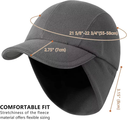 GADIEMKENSD Women's Winter Fleece Ponytail Hat Reflective Baseball Cap with Drop down Ear Warmers Golf Sports Cap M24