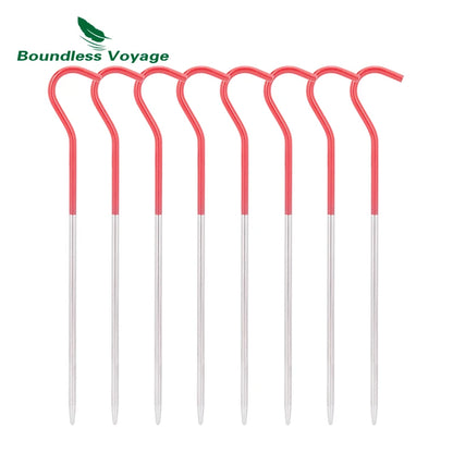 Boundless Voyage Titanium Tent Pegs Stakes 15cm/16.5cm Outdoor Camping Tent Nails Lightweight Elbow Grass Tent Pins