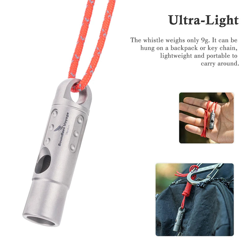 Titanium Outdoor Camping Hiking Coaches Training Sports Keychain Whistles