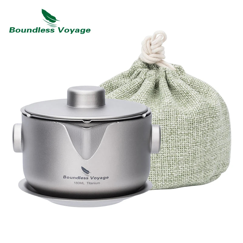 Titanium Gaiwan Teapot Cups Double-Layer Tea Maker with Lid & Filter