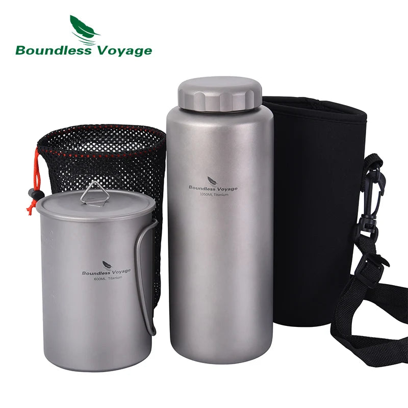 Titanium Water Bottle 1050ml Camping Canteen Cycling Sport Drinking Bottle
