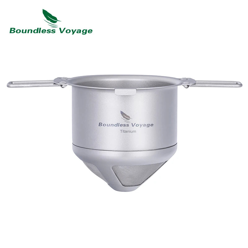 Boundless Voyage Titanium Coffee Drip Filter Ultralight Portable Folding Hanging Ear Mini Hand Brewed Coffee Filter Ti6002P