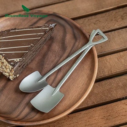 Boundless Voyage Titanium Shovel Spoon – Pointed & Square Styles, Ultralight, Ergonomic Ti1131T