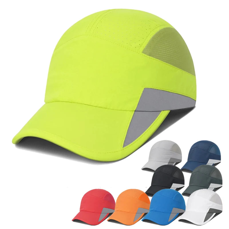 Men Women Running Cap Reflective Breathable Quick Dry Sports Hat Unisex Outdoor Cycling Hiking Adjustable GADIEMKENSD