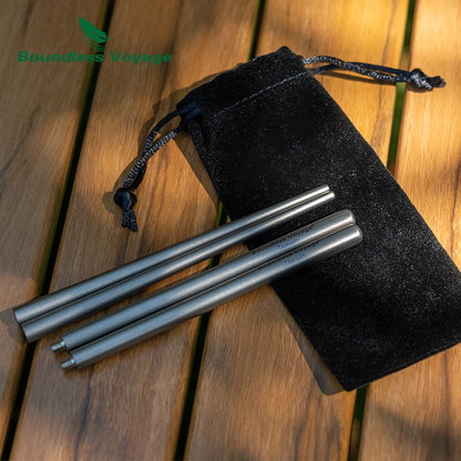Boundless Voyage Folding Titanium Chopsticks Outdoor Camping Portable Cutlery Travel Picnic Pocket Tableware Metal Utensils Ti1007T