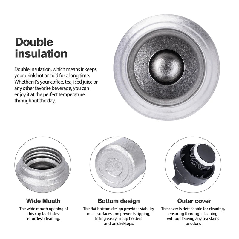 Boundless Voyage 600ml Titanium Vacuum Flask Double-Walled Insulated Bottle Reusable Travel Keeping Hot & Cold Coffee Tea Cup Ti3010D