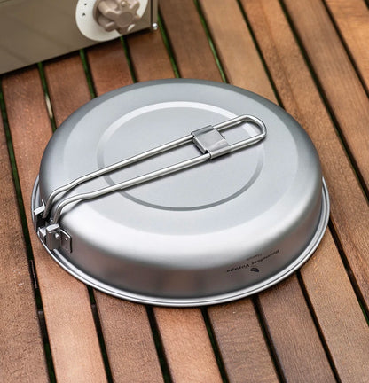 Boundless Voyage Titanium Non-stick Frying Pan 18.8cm / 22cm Outdoor Camping Skillet with Folding Handle Lightweight Cookware Ti2069C