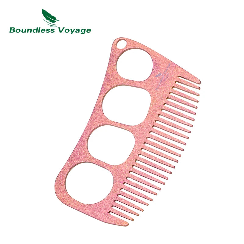 Boundless Voyage Titanium Comb – Four-Hole Design, Anti-Static, 3 Finishes Ti9011C