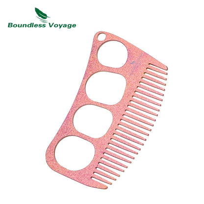 Boundless Voyage Titanium Comb – Four-Hole Design, Anti-Static, 3 Finishes Ti9011C