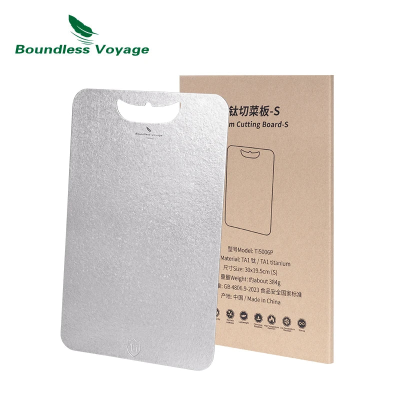 Boundless Voyage Metal Chopping Board Multifunctional Lightweight Cutting Board for Kitchen with Hanging Hole Ti5006P
