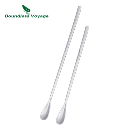 Boundless Voyage Titanium Coffee Spoon Long Handle Tea Spoon Bar Spoon Cocktail Mixing Stirrers for Drink Durable Cutlery Ti1034T / Ti1035T