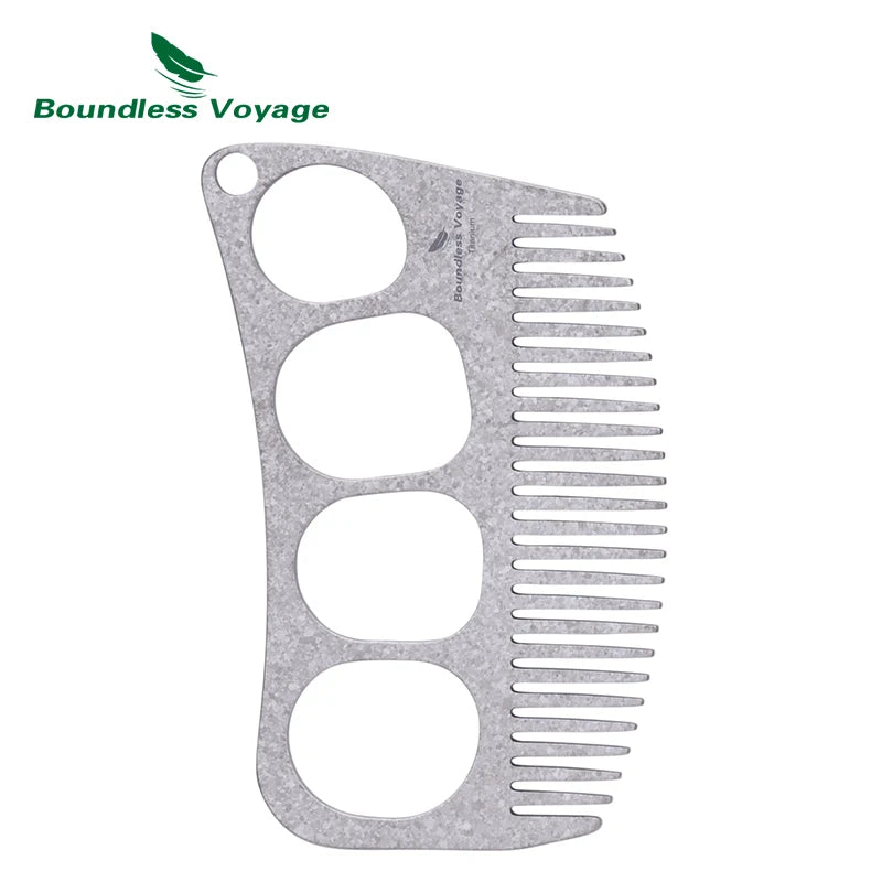 Boundless Voyage Titanium Comb – Four-Hole Design, Anti-Static, 3 Finishes Ti9011C