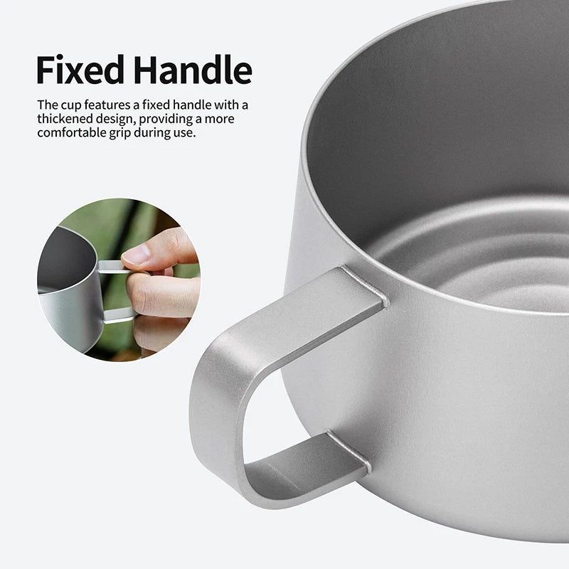 Boundless Voyage Double Wall Titanium Mug With Spoon 75/100/200ml Mini Espresso Tea Cup Ultralight Camping Portable Tableware Ti3088C