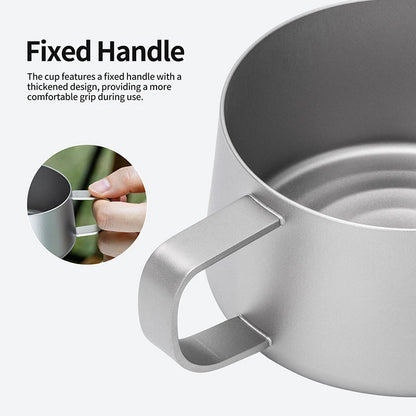 Boundless Voyage Double Wall Titanium Mug With Spoon 75/100/200ml Mini Espresso Tea Cup Ultralight Camping Portable Tableware Ti3088C