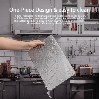 Boundless Voyage Metal Chopping Board Multifunctional Lightweight Cutting Board for Kitchen with Hanging Hole Ti5006P