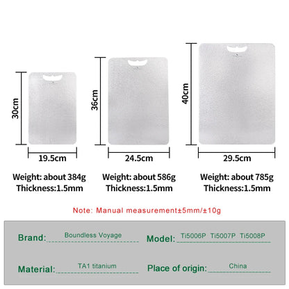 Boundless Voyage Metal Chopping Board Multifunctional Lightweight Cutting Board for Kitchen with Hanging Hole Ti5006P