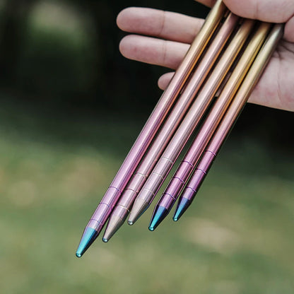 Boundless Voyage 6pcs Titanium Tent Pegs 20cm / 24cm / 30cm / 35cm / 40cm Camping Tent Nails Heavy Duty Hard Ground Stakes Pins Ti4013P