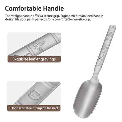 Boundless Voyage Titanium Tea Scoop Long Handle Ultralight Coffee Scoop Portable Loose Leaf Tea Spoon for Camping Home Kitchen