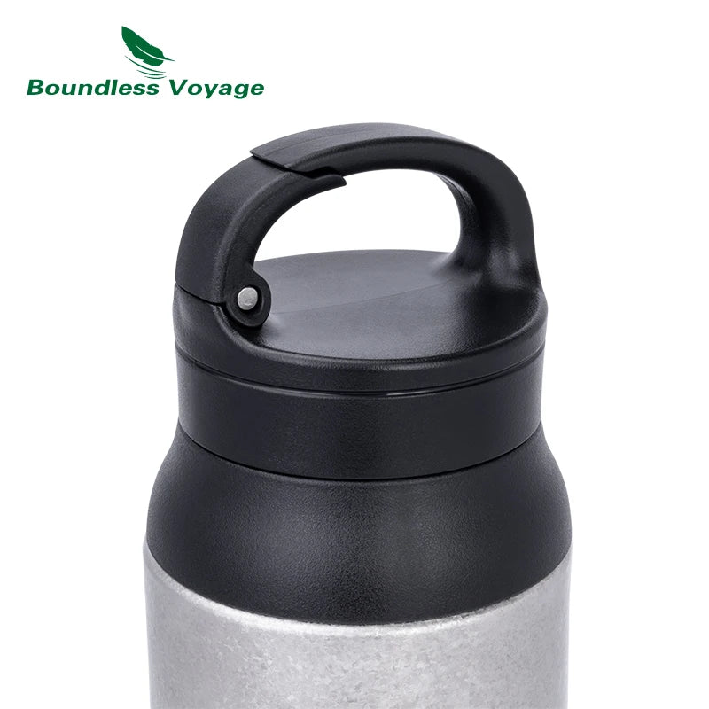 Boundless Voyage 600ml Titanium Vacuum Flask Double-Walled Insulated Bottle Reusable Travel Keeping Hot & Cold Coffee Tea Cup Ti3010D