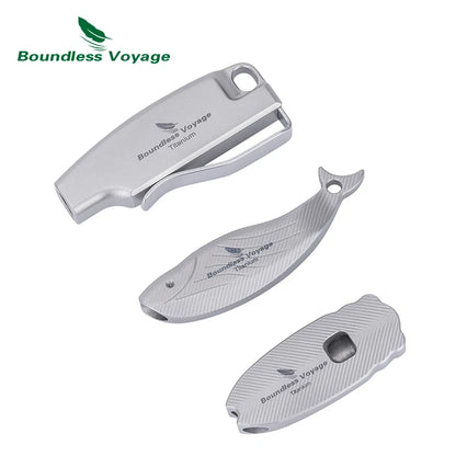 Boundless Voyage 120dB Titanium Survival Whistle Compact Emergency Safety Whistle Ultralight Whistles for Outdoor Hiking Camping Ti9028O