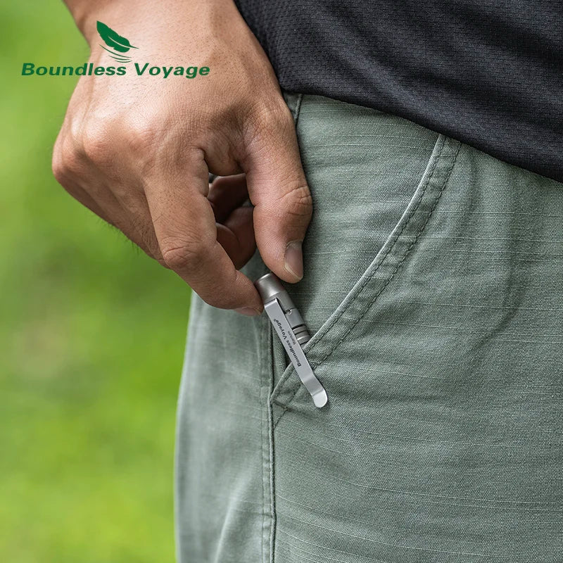 Boundless Voyage 3-in-1 Titanium Multifunctional Whistle Pen 120dB Outdoor Car Window Breaker Survival Tool Ti9025O