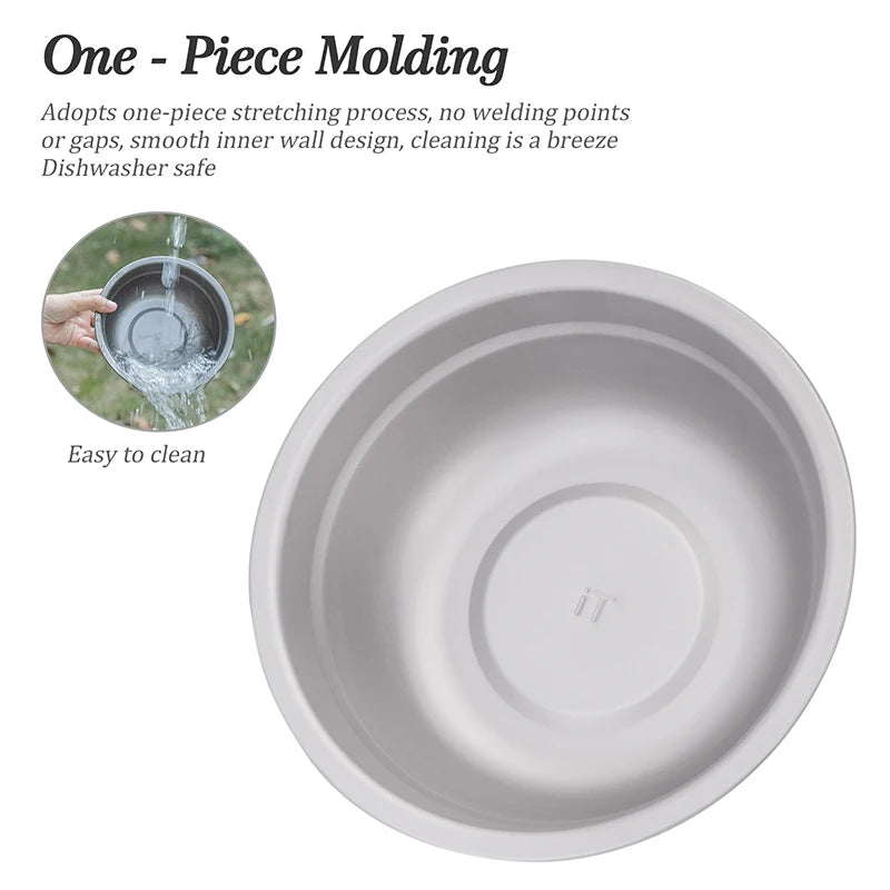 Boundless Voyage Titanium Bowl Rice Soup Salad Serving Bowl Ultralight Outdoor Camping Travel Durable Portable Tableware Ti1148T
