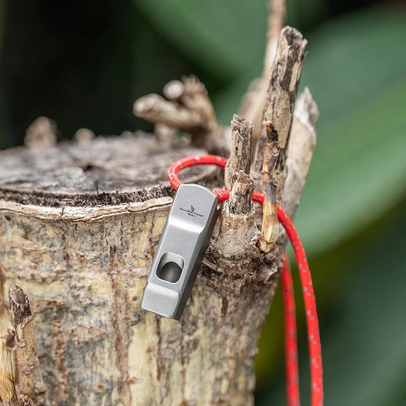 Titanium Emergency Survival Safety Gear Camping Signal Whistle with Lanyard Loud