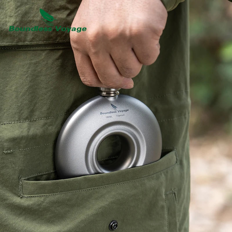 180ml Titanium Hip Flask Novelty Round Special-shaped Flask