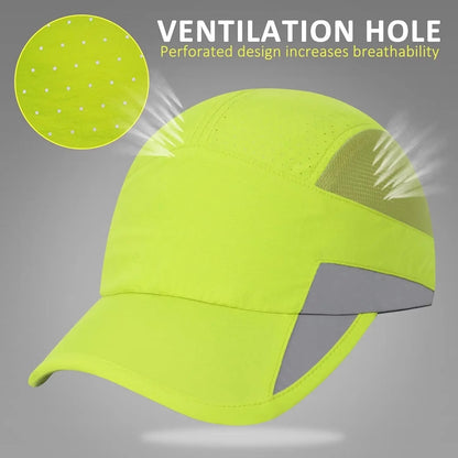Men Women Running Cap Reflective Breathable Quick Dry Sports Hat Unisex Outdoor Cycling Hiking Adjustable GADIEMKENSD