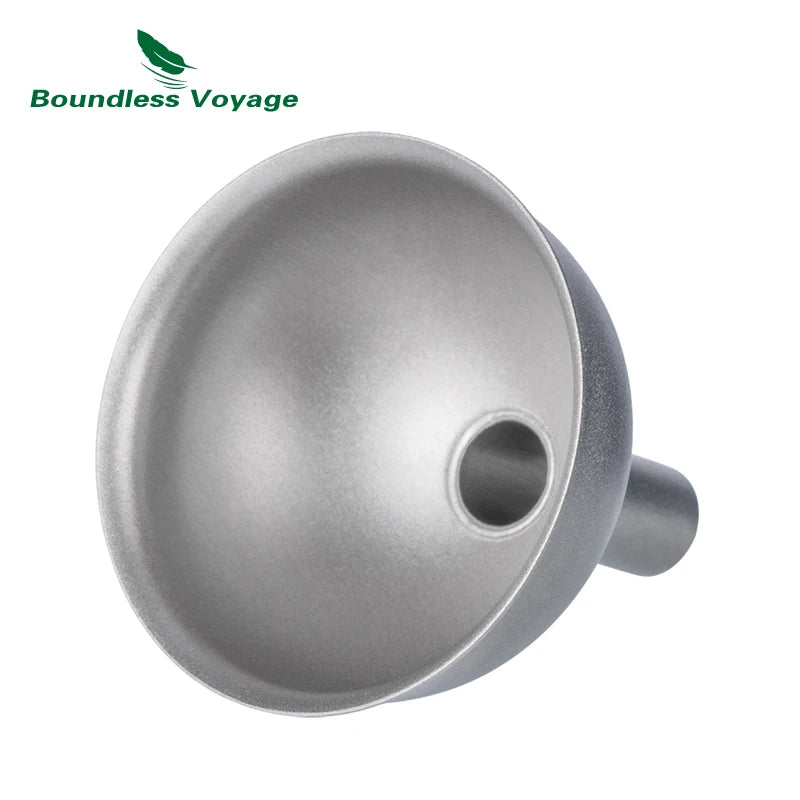 Boundless Voyage Titanium Funnel – 3.8cm, Smooth Pour, Dishwasher Safe, Includes Storage Bag Ti3077D