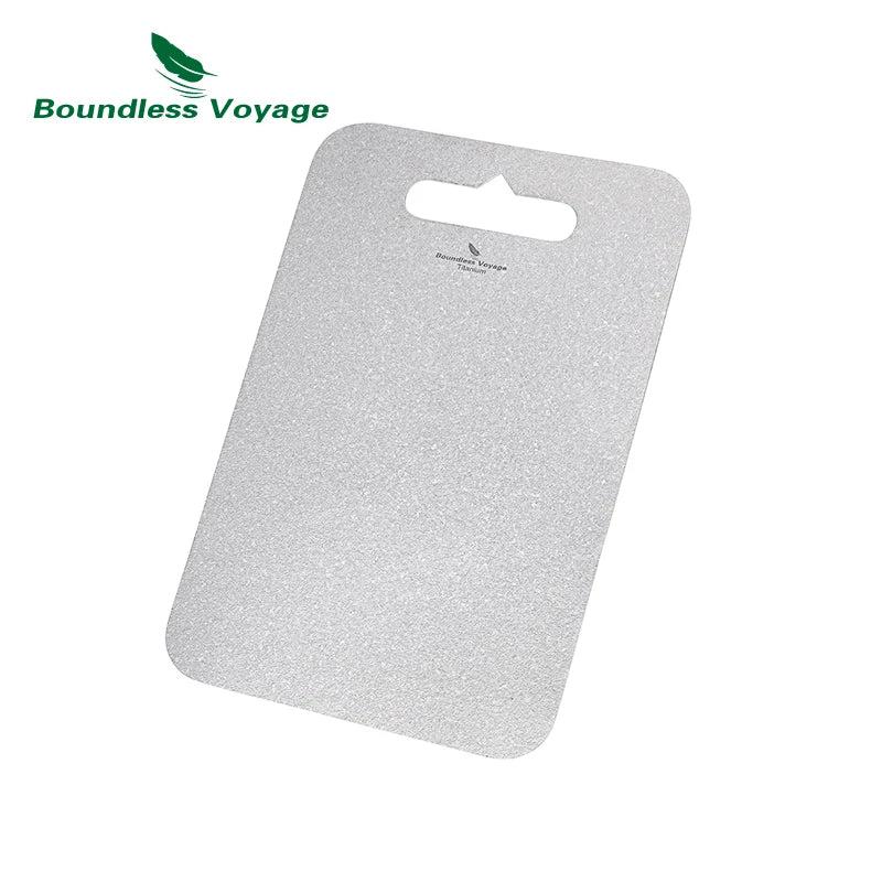 Boundless Voyage Pure Titanium Cutting Board Multifunctional Chopping Board for Kitchen Lightweight Camping Cutting Mat Ti5009P