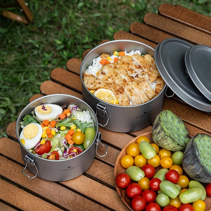 Boundless Voyage Titanium Lunch Box 900ml / 1.5L Leakproof Bento Box with Sealed & Vent Lid Portable Camping Food Container Ti2086C