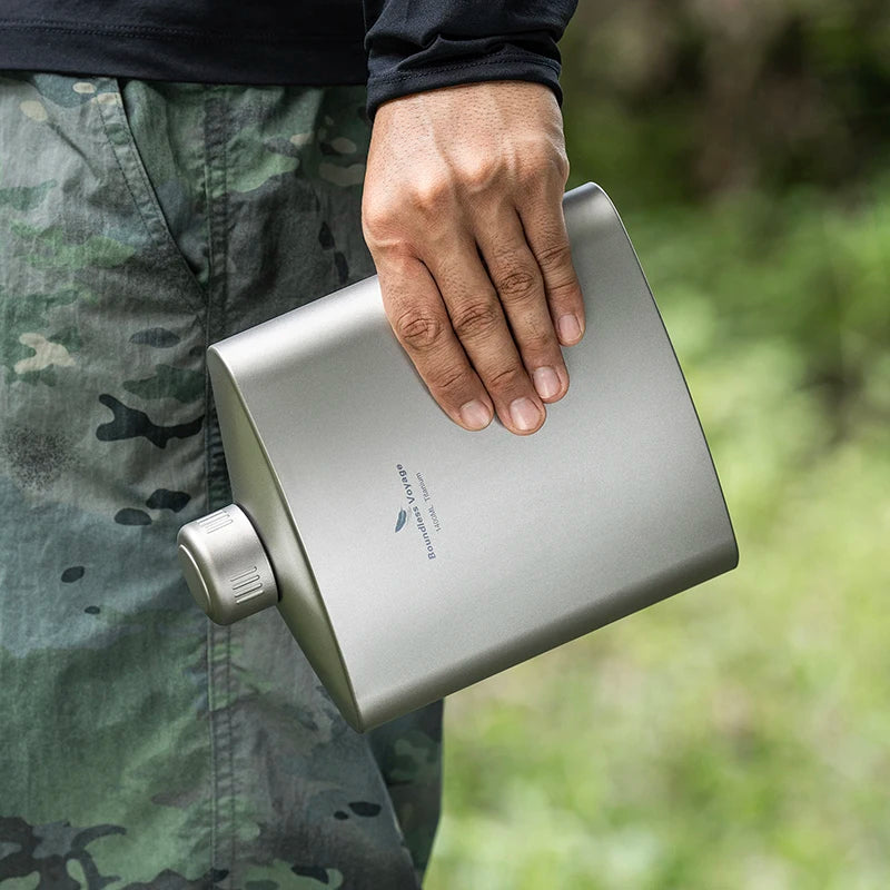 Boundless Voyage Titanium Flask 1.4L Water Bottle Leak-Proof Anti-Slip Cap Ultra-Lightweight & Durable for Camping Hiking Travel Ti3008D