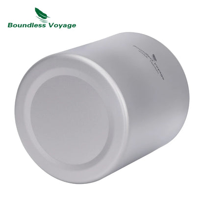 Boundless Voyage Titanium Double Walled Cups with Lid Stackable Metal Tea Coffee Drinking Mug Outdoor Portable Drinkware Ti3243D