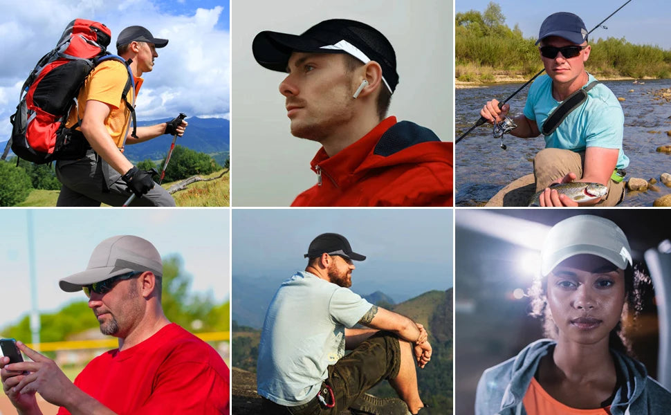 Men Women Running Cap Reflective Breathable Quick Dry Sports Hat Unisex Outdoor Cycling Hiking Adjustable GADIEMKENSD