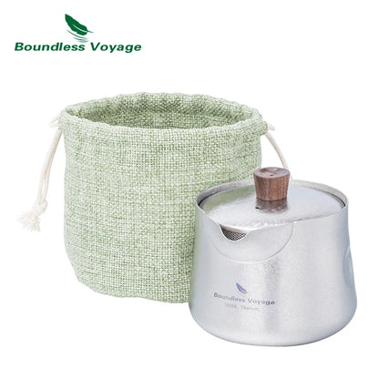 Titanium Double-Layer Tea Maker Indoor Outdoor Tea Bowl Cups Set