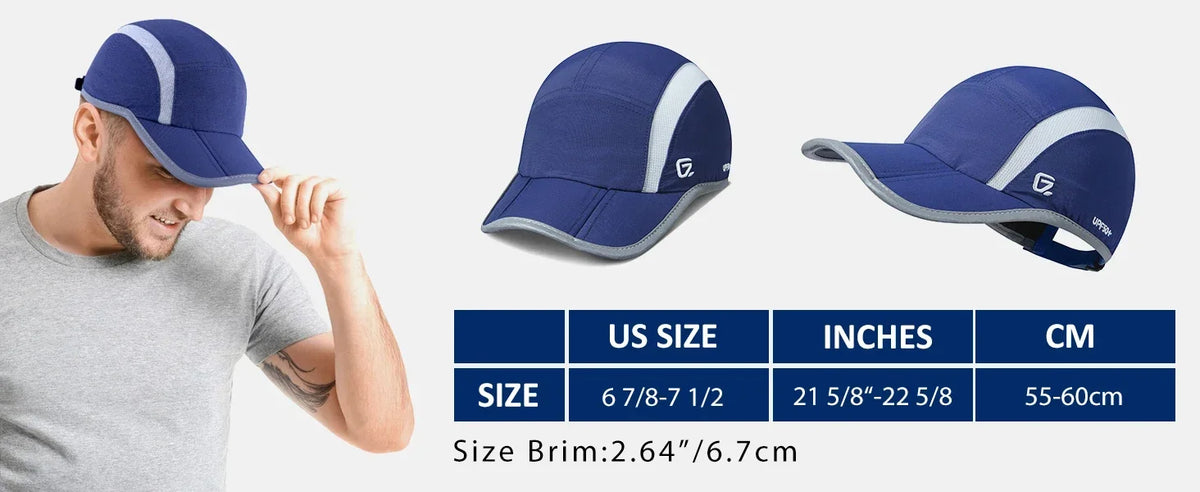 GADIEMKENSD Reflective Folding Outdoor Hat Unstructured Design UPF 50+ Sun Protection Sport Hats for Womens and Mens
