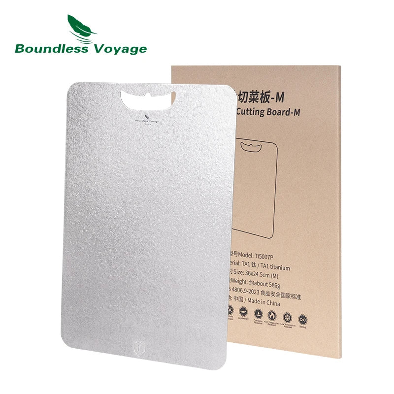 Boundless Voyage Metal Chopping Board Multifunctional Lightweight Cutting Board for Kitchen with Hanging Hole Ti5006P